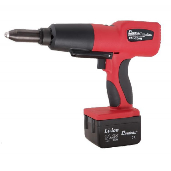 XDL-200M Аккумуляторный вытяжной заклепочник для вытяжных заклепок 2.4-4.8 мм, Li -ion, 3.0 Ah, 14.4v