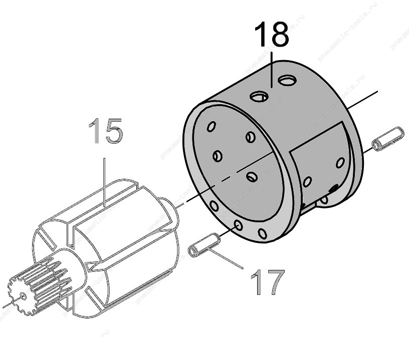 Запчасть 18. Пневмодвигатель гайковерта. Электродвигатель от гайковерта 1080115. Двигатель для гайковерта 18 вольт. Цилиндр гайковерта.