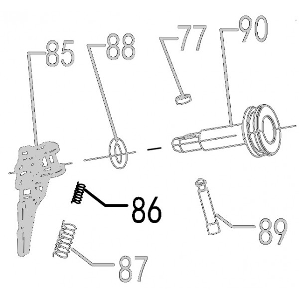 Запчасть 621580 FEED PAWL SPRING A Пружина толкателя А CN90B-86