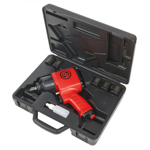 CP7620KIT Пневмогайковерт ударный в кейсе с набором головок 1/2", 576 Нм, 2,33 кг